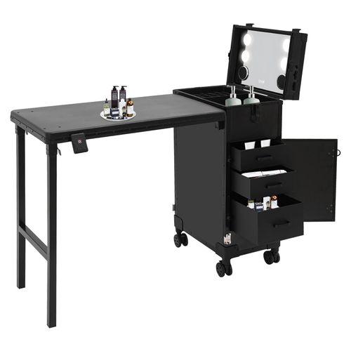 Reise-Schminkkoffer, Schminkkoffer, Schminkkoffer mit Spiegel zur Aufbewahrung von Kosmetika und Schminkutensilien