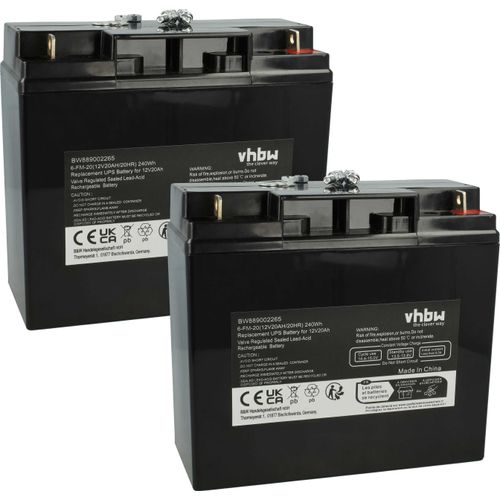 vhbw 2x Akku Ersatz für AGM10 für USV (20 Ah, 12 V, AGM)