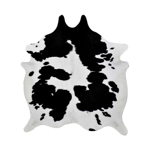 Linea Natura Rinderfell, Schwarz, Weiß, Fell, Echtleder, Rindleder, Tierform, für Fußbodenheizung geeignet, Teppiche & Böden, Teppiche, Fellteppiche