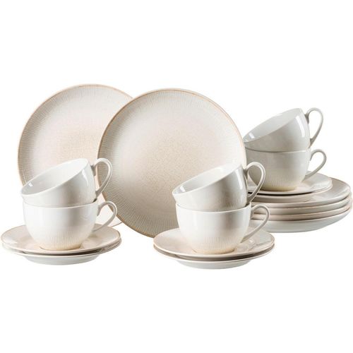 Ritzenhoff Breker Kaffeeservice Cara, Creme, Weiß, Keramik, 18-teilig, 220 ml,220 ml, 23x19x28.5 cm, Essen & Trinken, Geschirr, Geschirr-Sets, Kaffeeservice