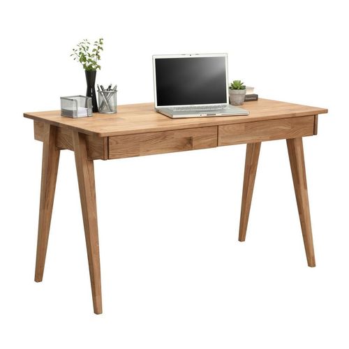 Schreibtisch , Wildeiche , Holz , Wildeiche , massiv , 2 Schubladen , rechteckig , eckig , 65x76x120 cm , Stauraum , Arbeitszimmer, Schreibtische, Bürotische