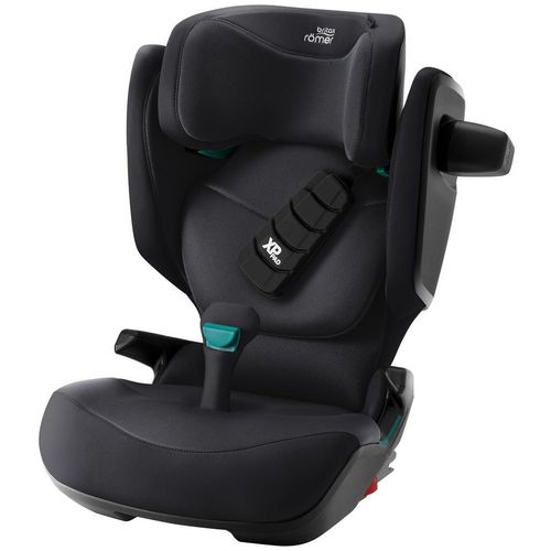 Britax Römer Kinderautositz Kidfix Pro, Schwarz, Textil, 48x83x42 cm, Made in Germany, ECE R 129 i-Size, abnehmbarer und waschbarer Bezug, höhenverstellbare Kopfstütze, optimaler Aufprallschutz, schadstoffgeprüft, schnell leicht im Auto montierbar, Seitenaufprallschutz, Isofix-Befestigung, Baby on Tour, Kindersitze
