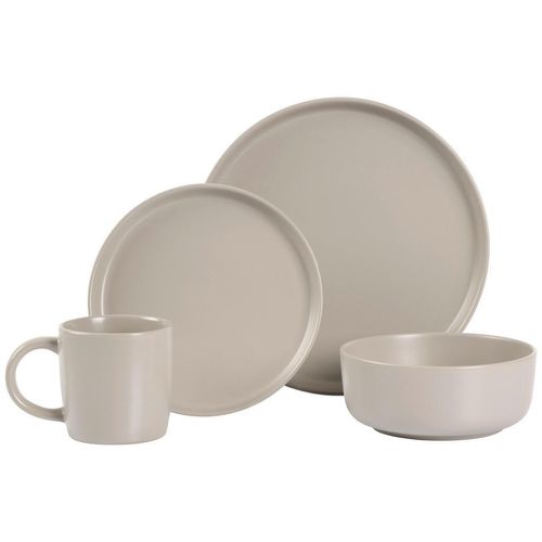 Novel Kombiservice Salerno, Taupe, Keramik, 16-teilig, Uni, 410 ml,900 ml, Lfgb, lebensmittelecht, Essen & Trinken, Geschirr, Geschirr-Sets, Kombiservice