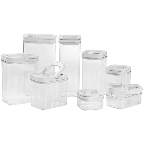 Homeware Profession. Vorratsdosenset, Weiß, Kunststoff, 8-teilig, 0.45 L, Lfgb, lebensmittelecht, stapelbar, Küchenzubehör, Vorratsbehälter, Vorratsdosen Sets