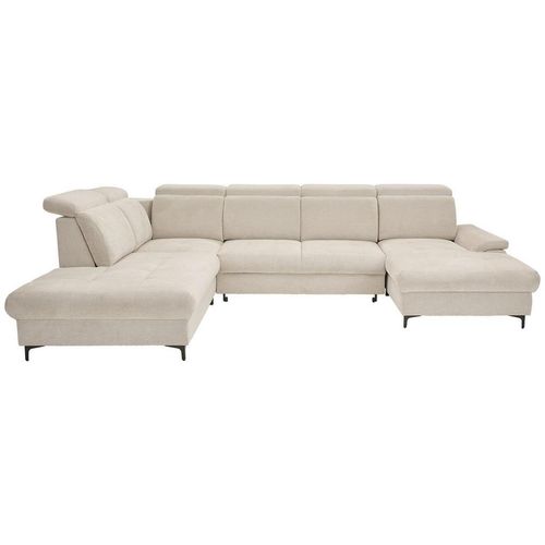 Stylife Wohnlandschaft, Beige, Textil, 5-Sitzer, U-Form, 364x270 cm, Typenauswahl, Bettkasten erhältlich, Stoffauswahl, Bettfunktion erhältlich, Wohnzimmer, Sofas & Couches, Wohnlandschaften, Wohnlandschaften in U-Form