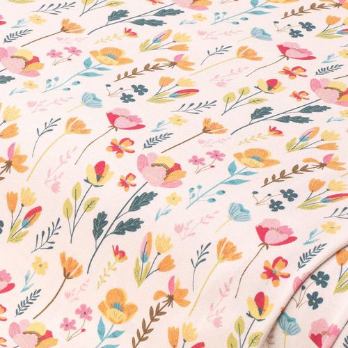 Baumwoll-Jersey "Wiesenblumen" mit Elasthan, beige-color