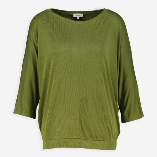 Grünes Oberteil mit Fledermausärmel