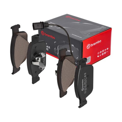 BREMBO Bremsbelagsatz, Scheibenbremse BREMSBELÄGE, RICHTUNGSGEBUNDEN P 85 153 vorne rechts links mit Zubehör für SKODA VW SEAT AUDI (FAW) 8W0698151AF