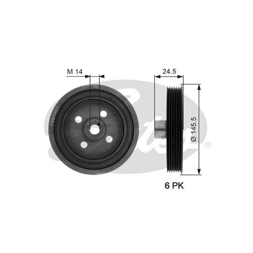 GATES Riemenscheibe, Kurbelwelle DriveAlign® TVD1057 Universal