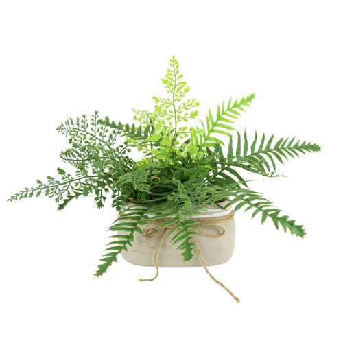 Kunstpflanze I.GE.A. "Farnbusch in Pflanzschale", grün, B:36cm H:23cm L:30cm, Kunststoff, Kunstpflanzen, Kunstpflanze, Vogel Deko Pflanze Grünpflanze Kunstblume Waldpflanze Zimmerpflanze