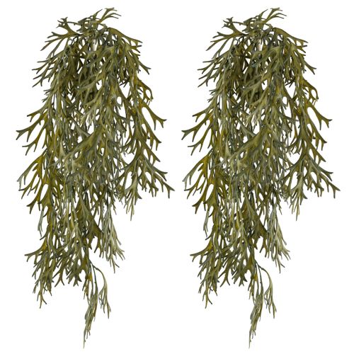 Kunstpflanze CREATIV GREEN "Hänger Geweihfarn", grün (olivgrün), H:75cm, Kunststoff, Kunstpflanzen, Kunstpflanze, mit üppigem Blattwerk