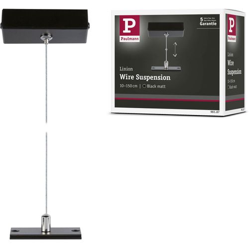 PAULMANN Stromschienensystem "Linion Seilabhängung 1,5m", schwarz, B:150cm H:4cm L:0,15cm T:8cm, Stromschienensysteme
