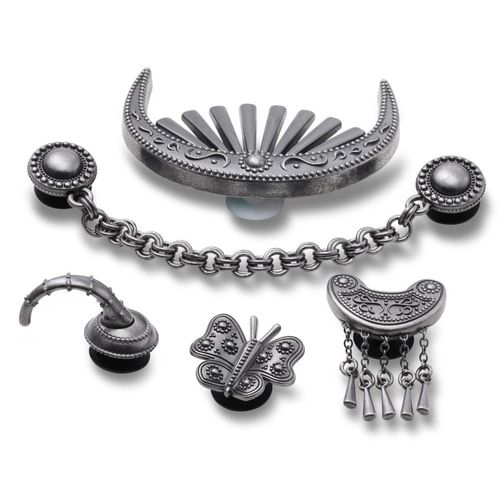 Schuhanstecker CROCS "Jibbitz™ Silver Metal Mix", Kinder, silberfarben, Zinklegierung, Schuhzubehör Schuhanstecker, Elegante Schuhanstecker