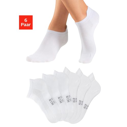 Sportsocken H.I.S, Herren, Gr. 43-46, weiß (6x weiß), Baumwollmischung, unifarben, elastisch, Socken Sportsocken, Kurzsocken und Sneakersocken in einem Pack