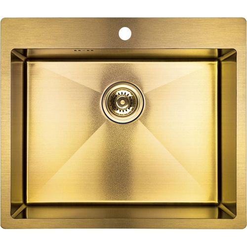 Design Edelstahlspüle 1 Becken Gold