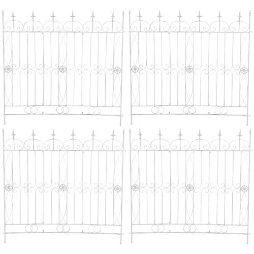CLP 4er Set Gartenzäune Mangold antik weiß
