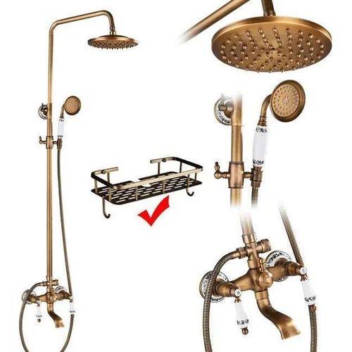 Badezimmer Duscharmatur, Antik Messing, Doppelgriff, Typ E02