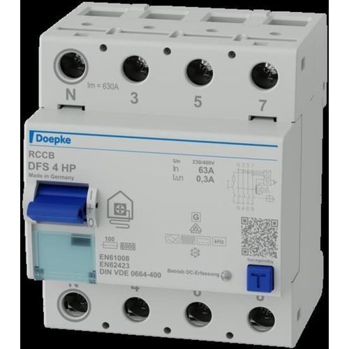 Doepke DFS4 063-4/0.30-HPFI-Schutzschalter 4p 63 A 0.3 (09146805)