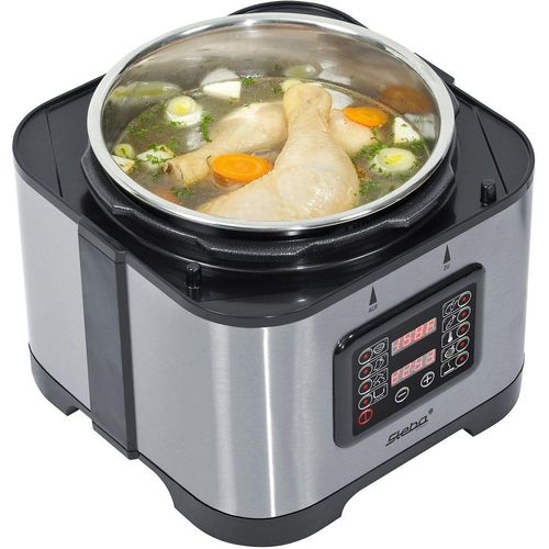 STEBA Dampfdruck-Kocher "DD 1", schwarz (silberfarben), B:29cm H:31cm T:29cm, Dampfgarer, 9 Automatikprogramme, 5 Liter Schüssel