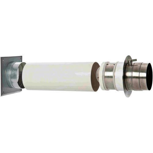 Kamindurchführung JUSTUS, weiß, Edelstahl, Wanddurchführungen, für externe Luftzufuhr, Ø 10 mm