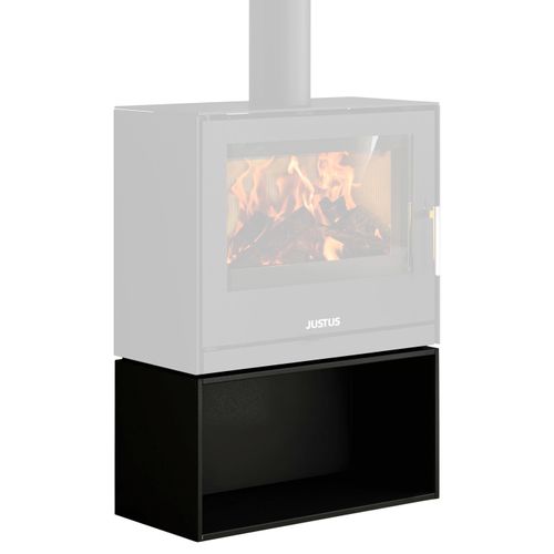 Standfuß JUSTUS "Dias", schwarz, B:71,5cm H:37,6cm L:42cm, Stahl, Standfüße, Box für Kaminofen Dias
