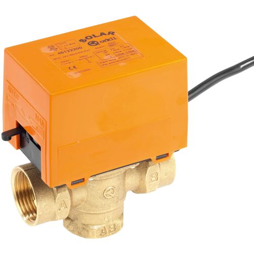 3-Wege-Ventil JUSTUS, gelb, Messing, Absperrventile, für Heizungsanlagen, 230 V, 6 W