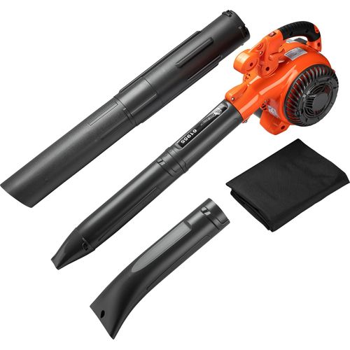 Wiltec 3in1 Laubbläser, Laubsauger u. Laubhäcksler, Laubgebläse 1 PS mit 26ccm, beninbetriebener Laubstaubsauger, Gartenhäcksler mit 50 l Fangsack