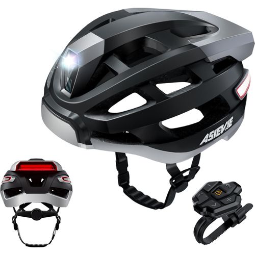 Bike Smart Fahrradhelm mit Scheinwerfer, Ruecklicht, SOS-Notfallalarm und kabellosem Kopfhoerer