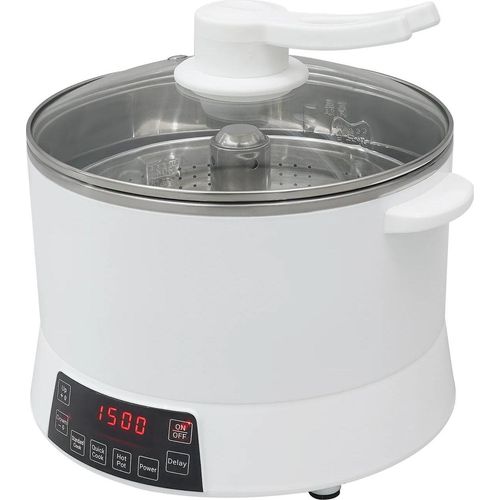 Reiskocher mit Zuckerreduktionsfunktion - Schnellkochtopf - 4 l - Edelstahl - Für Reis und Getreide - Weiß