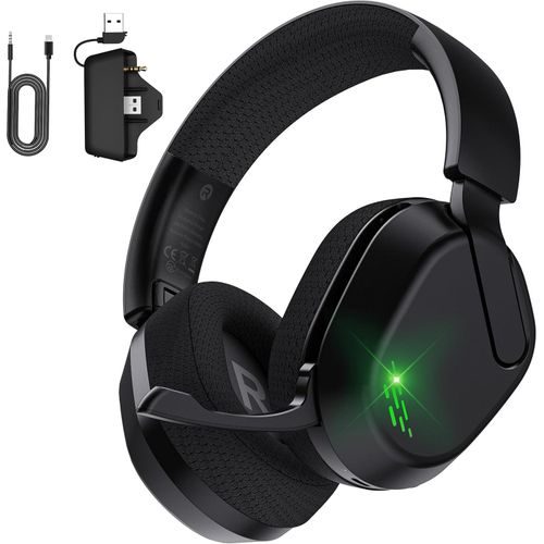 Gaming Headset mit Mikrofon, 3-in-1 Verbindung, Stereo Sound, lange Akkulaufzeit, LED-Design, kompatibel mit PS5 PS4 Xbox
