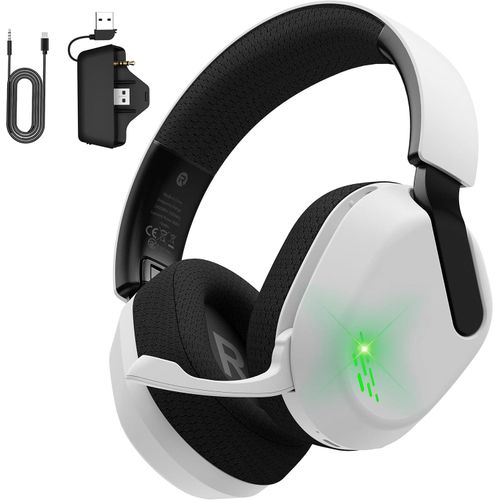 Gaming Headset mit Mikrofon, 3-in-1 Verbindung, Stereo Sound, lange Akkulaufzeit, LED-Design, kompatibel mit PS5 PS4 Xbox