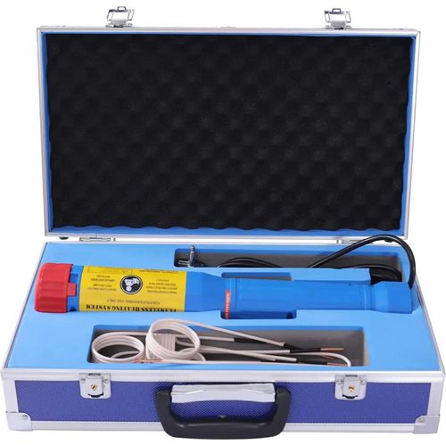 Induktionsheizgerät für Auto - Magnetischer Induktionsheizer - 1100 W - 220 V - Flammenloses Heizen - 8 Heizspulen - Blau