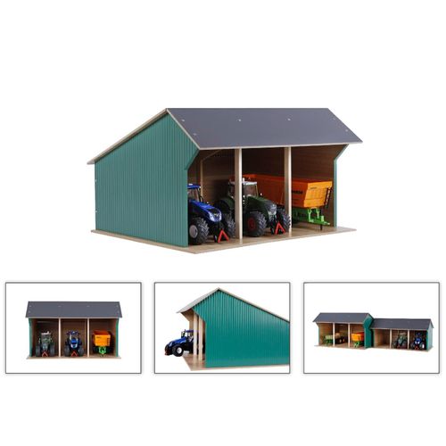 Kids Globe Fahrzeugschuppen 1:32 für bis zu 3 Fahrzeuge Maße 45x38x27 cm