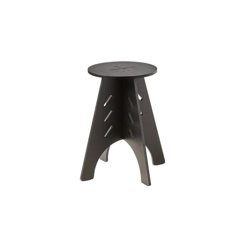 SoBuy Couchtisch mit Zapfenverbindungen Schwarz 32x32x48,5cm Industriell