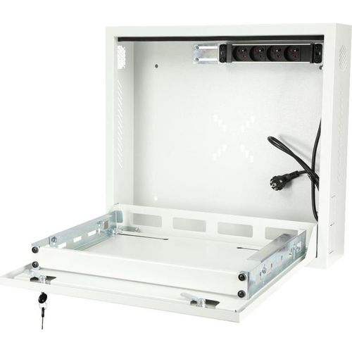 Lanview RWSLMWH1, Wandmontiertes Regal, 1U, 50 kg, Sperrschloss, 10,3 kg, Weiß