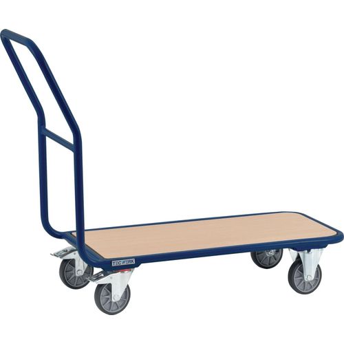 Plattformwagen Ladeflchen L850xB450 mm Stahlrohr taubenblau, RAL 5014 Trgf. 250 kg Gesamtlnge 940 mm
