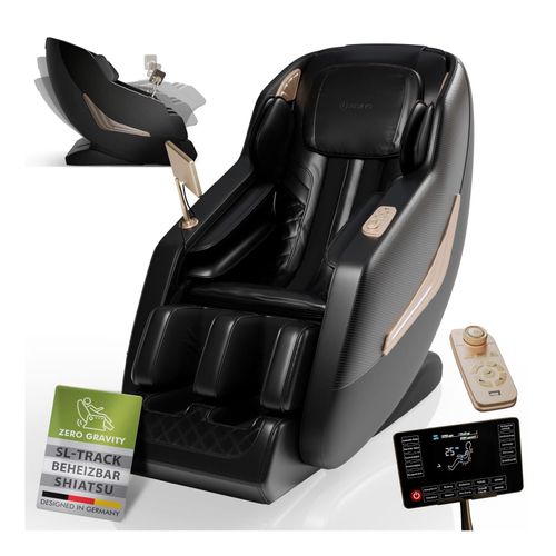 Juskys Massagesessel Paros mit Zero Gravity, Shiatsu, SL-Track & Wärmefunktion – Schwarz
