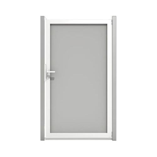 Einzeltor GroJa Premo HPL Rahmen silber 100 x 180 cm grau