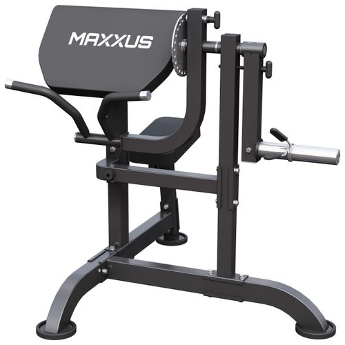 MAXXUS Curlbank 2in1 Pro - Verstellbarer Sitz, 30/50 mm Hantelscheibenhalter, Rutschfest - Scottbank, Bizeps Maschine, Curl Hantelbank, Bizepsbank