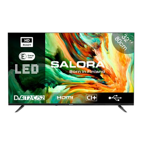 Salora LEDTV32 – LED-Fernseher – 32 Zoll – HD – Fernseher 32 Zoll – TV – Schwarz – Kein Smart-TV