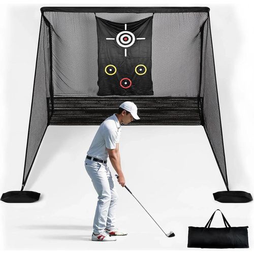 Golfnetz - Trainingsnetz - 3,05 x 2,13 m - Mit Zielmatte - Für Indoor & Outdoor - Abschlag & Chipping