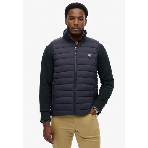 Steppweste SUPERDRY "Fuji Lite Padded Gilet", Herren, Gr. XXL, eclipse navy, Steppware, Obermaterial: 100% Nylon, unifarben, normal normal, ohne Ausschnitt, Westen Steppweste, Steppware, normal geschnitten