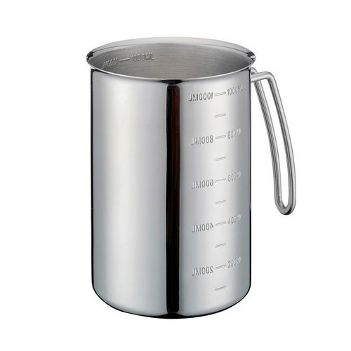 Küchenprofi Messbecher, Edelstahl, Metall, 14.5 cm, Messskala für Flüssigkeiten, Backen, Backhelfer, Messbecher