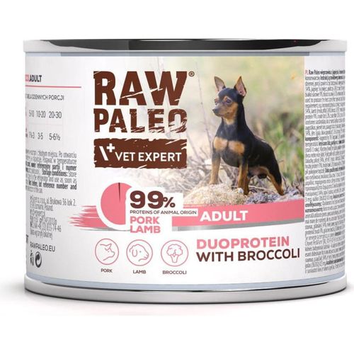 RAW PALEO Duoprotein Pork & Lamb Adult - Nassfutter für Hunde - 200g