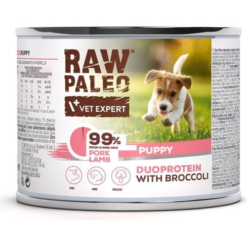 RAW PALEO Duoprotein Pork & Lamb Puppy - Nassfutter für Hunde - 200g