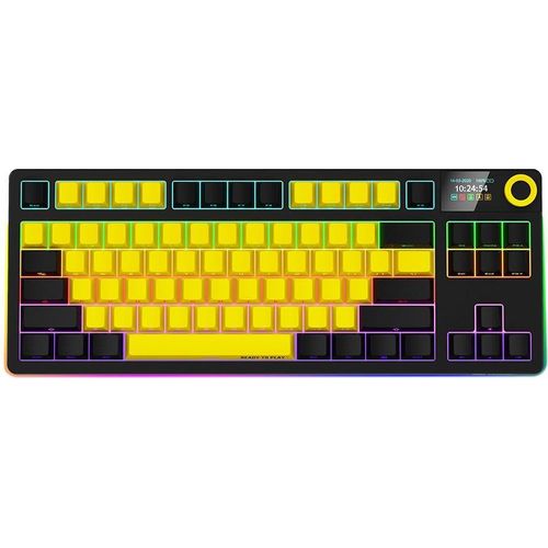 Lorgar LORGAR KBP70TKLW, Wireless TKL Mechanical Gaming Keyboard Pro, Black/yellow, EN layout