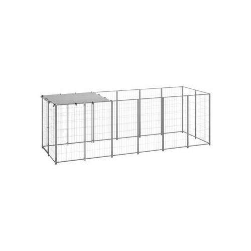 VidaXL Hundezwinger silber 3,3 m, 1,1 m, 1,1 m