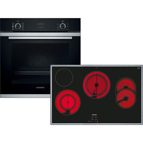 Siemens EQ214KD00Z Set Backofen HR214ABS0 + Glaskeramikkochfeld ET845HH17