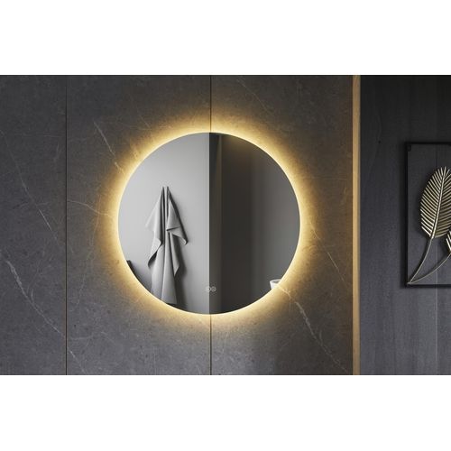 Spiegel rund 80 cm rahmenlos, rundum LED-Beleuchtung und Antikondensation
