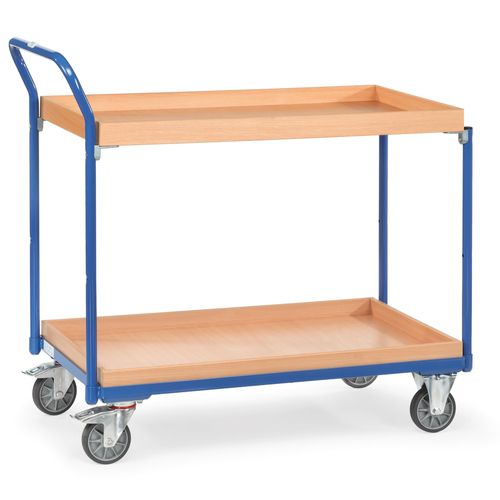 Fetra Tischwagen LxB 1000 x 600 mm 300 kg 2 Kästen, hochstehender Griff